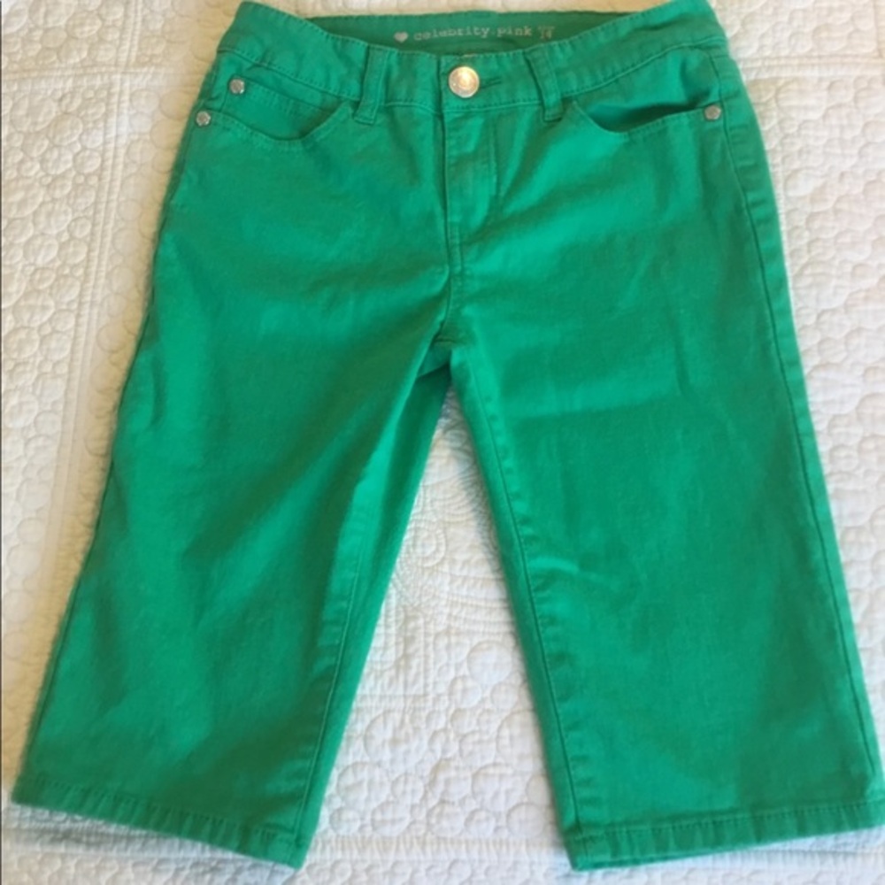 Celebrity Pink Green Bermuda Shorts.‎ Juniors Sz 14